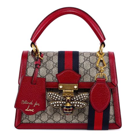 gucci brown green red bag with bee|Gucci queen margaret bee bag.